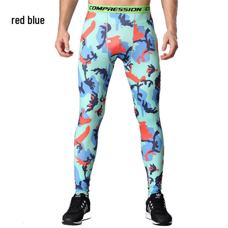 Мужские быстросохнущие компрессионные тайтсы для бега с камуфляжным принтом