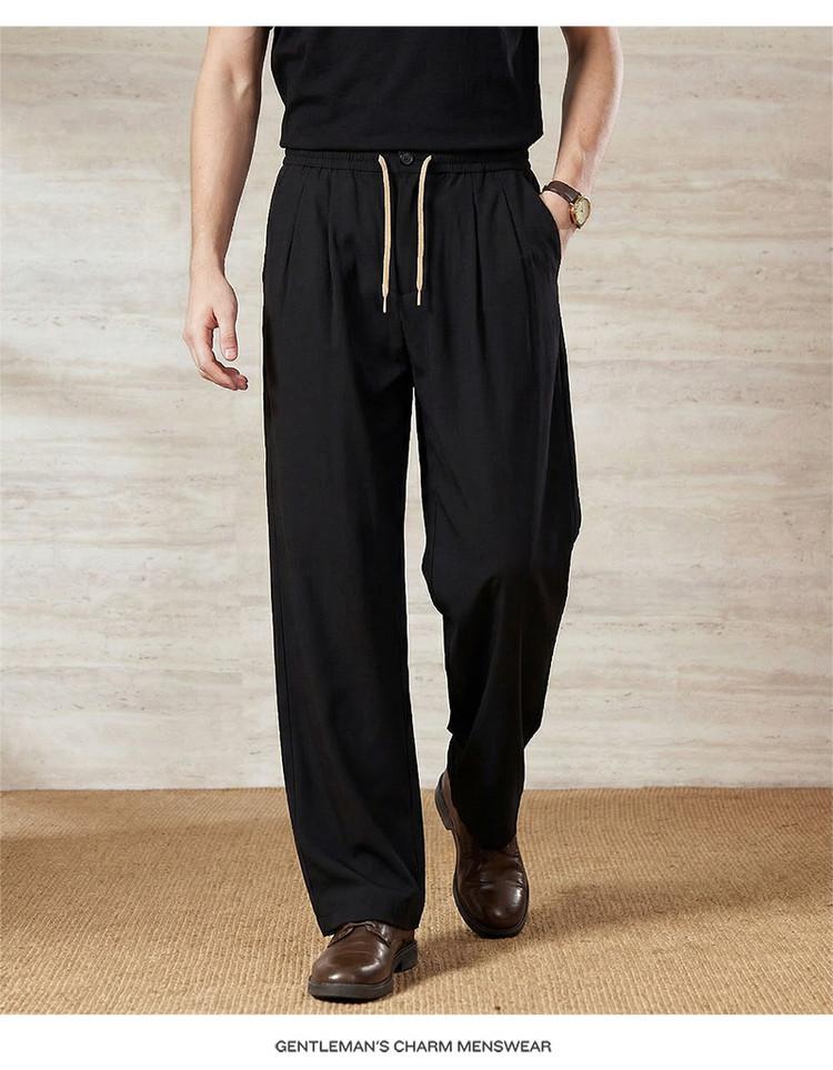 Linen Cotton Tencel Casual Pants for Men