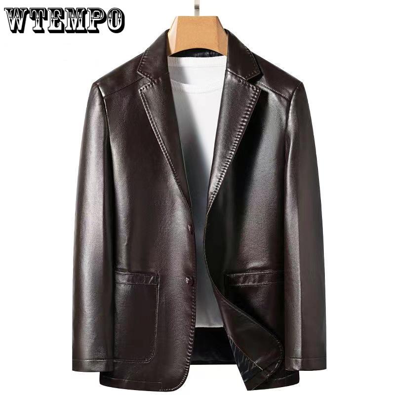 Куртка из натуральной кожи, мужская кожаная куртка из овечьей кожи, весенняя и осенняя, тонкая высококачественная кожаная куртка