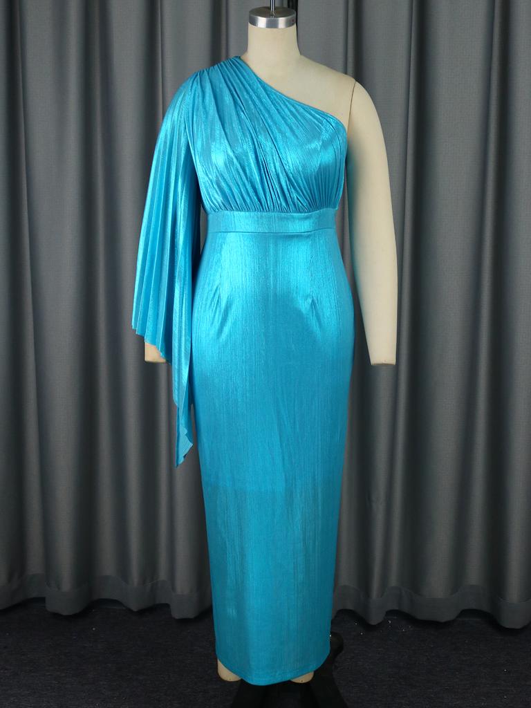 AOMEI Бальные платья на одно плечо Нерегулярные плиссированные вечерние платья с высокой талией длиной до щиколотки