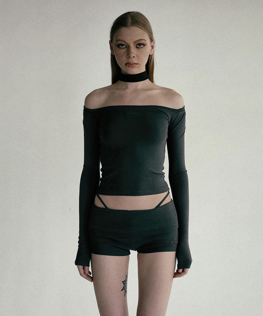 BADBLOOD Топ с открытыми плечами Beyond Soft - Угольный