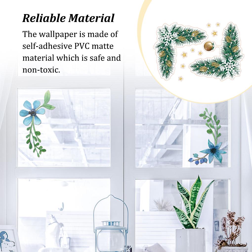 Наклейки Роза Фреска Стиль Красивый Элегантный Холодильник Стикер Стены Стекло Художественное Украшение Туалета Самоклеящиеся Рождество