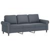 3 Piece Velvet Sofa Set with Cushions Dark Grey