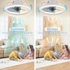 Smart Ceiling Fan with Lights for Home, Lamp with Remote Control, Bedroom Invisible Air Sheets, Silent, 33cm, 55W