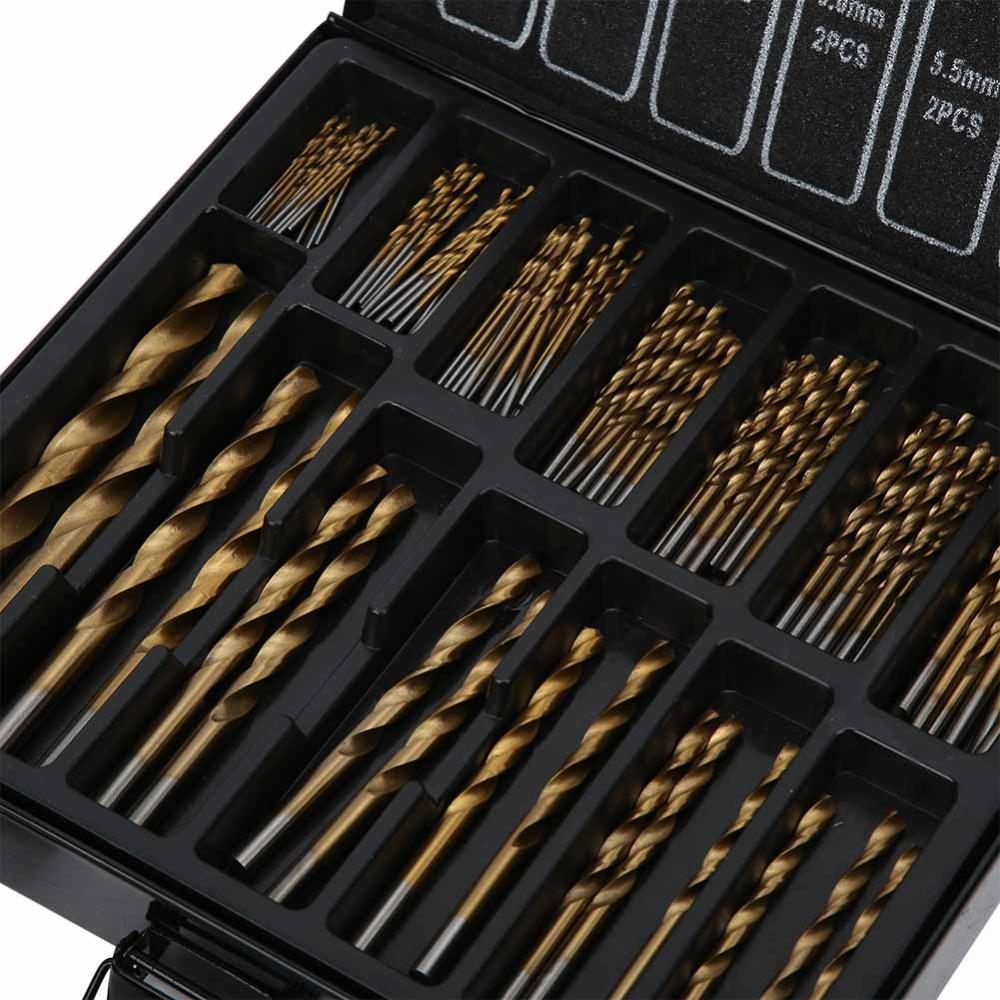 99pcs 135° Point Angle Twist Drill Bit Set HighSpeed Steel HSS Drill Bits  Hardened Metal