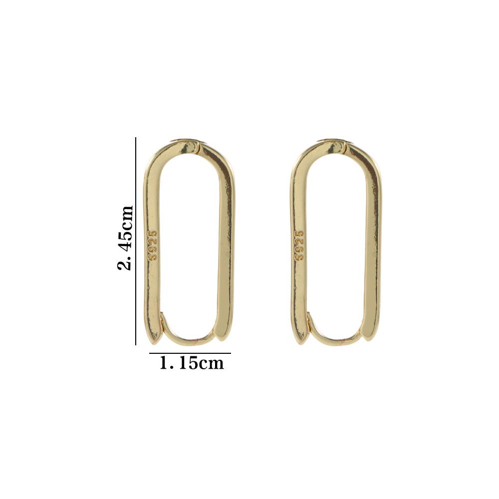 Форма Медно-золотой цвет Женские серьги-пряжки Прямоугольные серьги Модные украшения Женские серьги-кольца