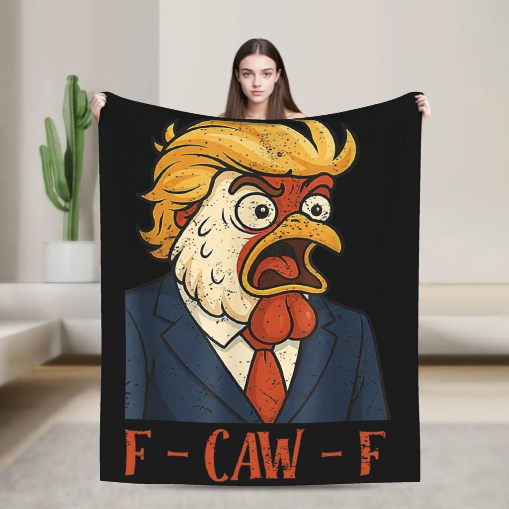 F-Caw-F Chicken Funny Fashion Blanket Fleece Decoration Multi-function Lightweight Throw Fashion Blanket for Bed Bedroom Plush Thin Quilt