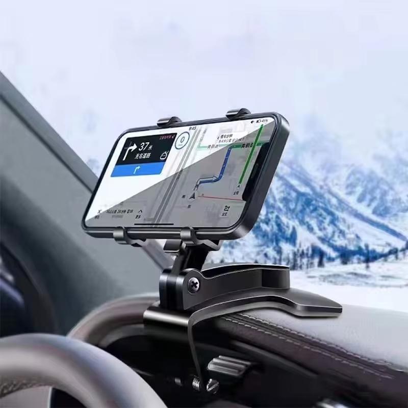 Car Dashboard Phone Holder Mobile Phone Stand Rotatable Car Clips Smartphone Bracket Sun Visor Mirror Mount Support