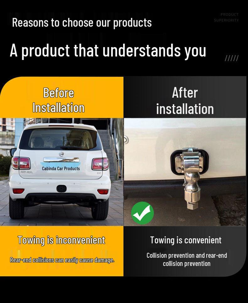 Фаркоп Nissan Patrol Y62 и быстросъемный буксировочный крюк из нержавеющей стали для Y61