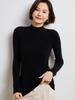 Women's Striped Slim-Fit Cashmere Sweater - High-Neck, Long Sleeve, Autumn/Winter Knitwear