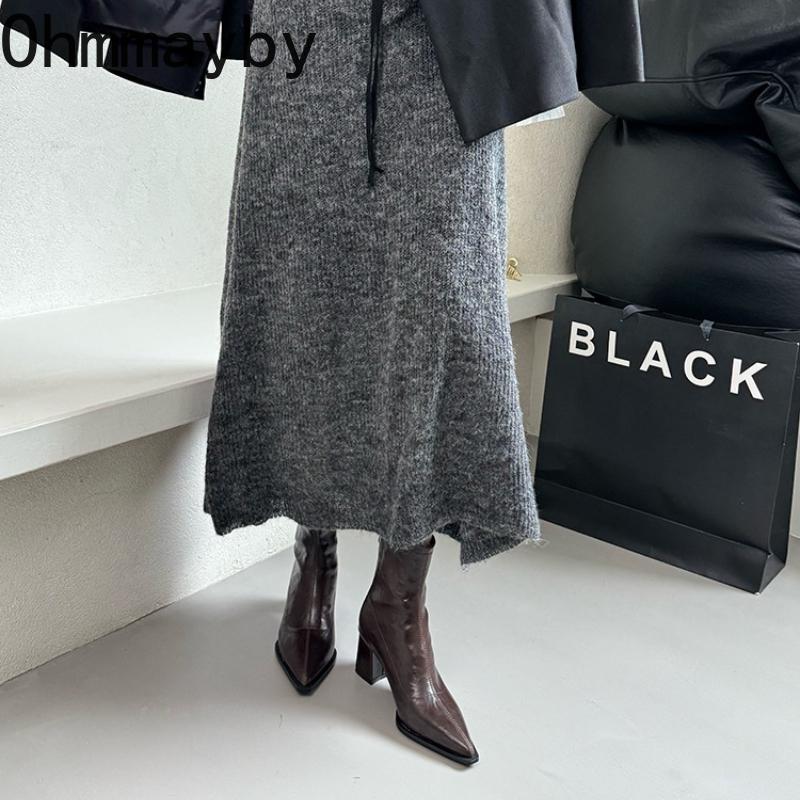 Женские модные ботильоны с острым носком и толстым каблуком, элегантные, для вечеринок и платьев, облегающие, короткие ботильоны, осенне-зимняя женская обувь