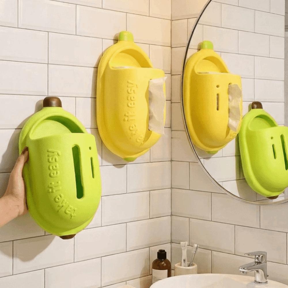 Decorative Banana Suction Cup Tissue Box Large Capacity Napkin Storage Box for Kitchen