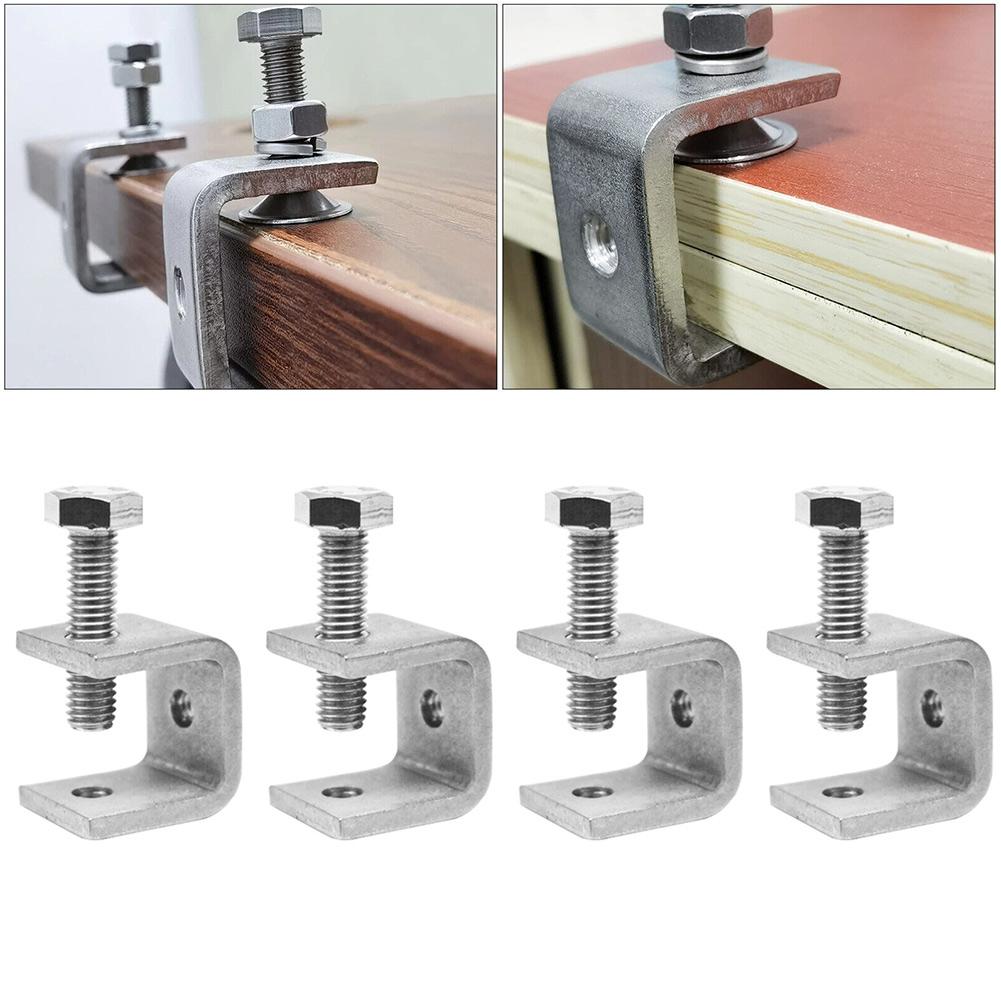 Серебряный настольный кронштейн из нержавеющей стали с C-образным зажимом 0–20 мм