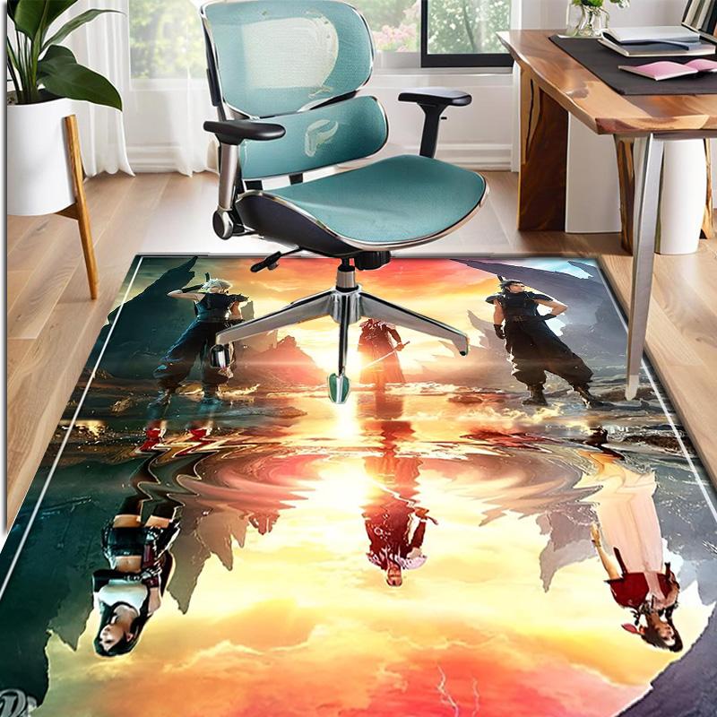 Final Fantasy Pattern Rug, Indoor/Outdoor Mat, for Picnic, Gameroom, Bedroom, Office, Living Room, Home Decor Carpet, Birthday Gift