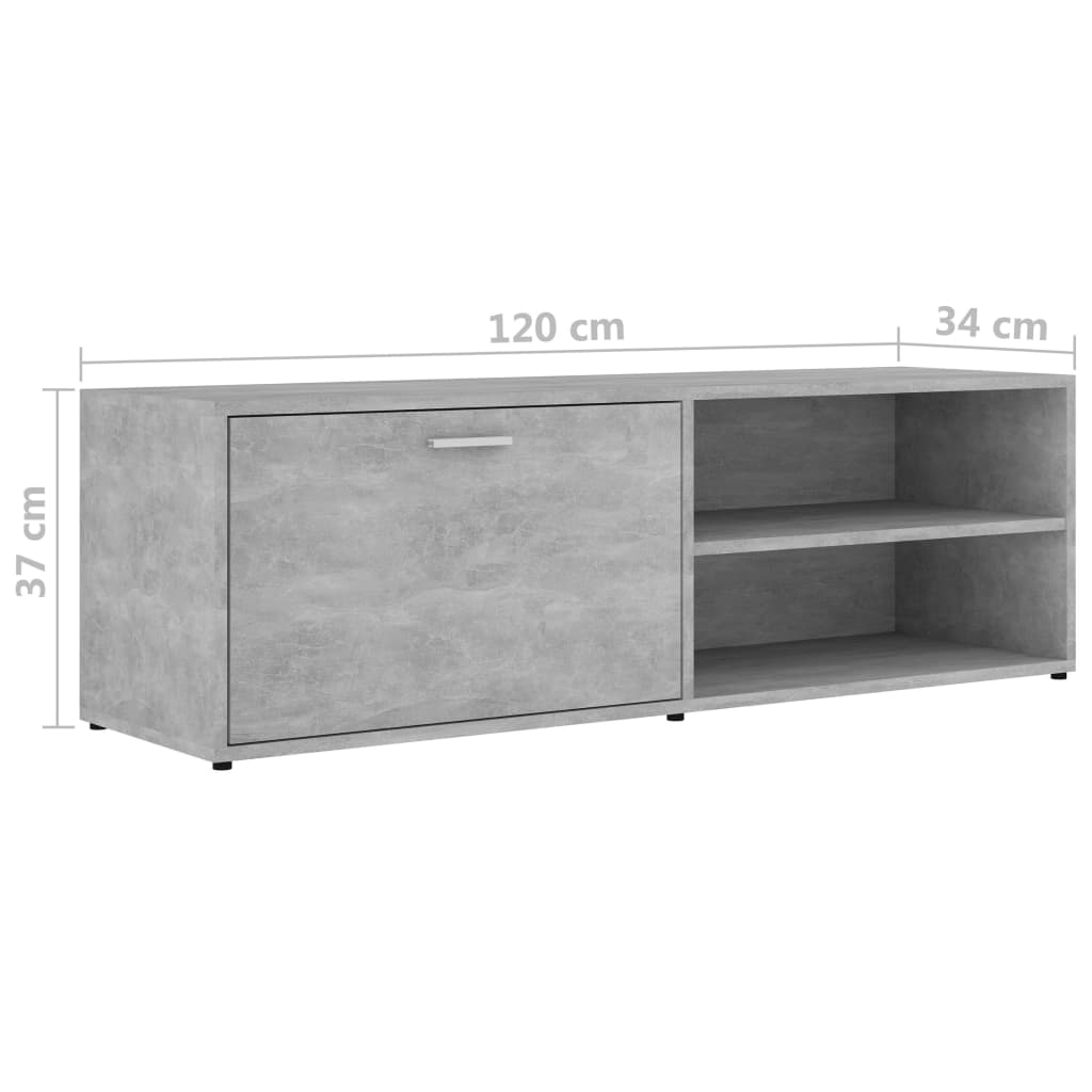 TV Stand Concrete Grey 120 x 34 x 37 cm Particleboard