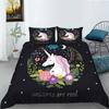 3D Unicorn Theme Bedding Set Cartoon Animal Duvet Cover and Pillow Case 2/3 Pieces Soft Home Decoration for Girls' Room