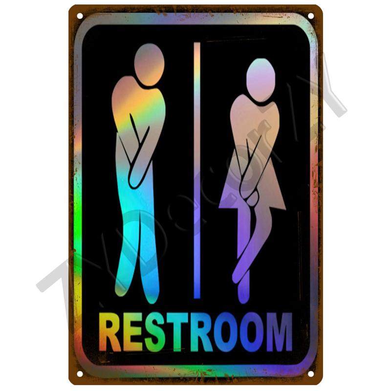 Туалет Металлический Знак Индустриальный Деко Винтажный Плакат Винтажный Ретро Жестяной Знак Эстетический Гостиная Металлический Декор Стены Украшения Фреска