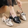 Fashion Women Shoes Summer Beautiful Sandals Girl Elegant Square Heels Pumps Fashion OL Genuine Leather Casual Shoes