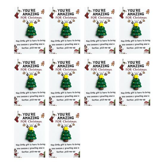 10 Sets Christmas Pocket Hug Gifts Mini Resin Positive Pocket Hug Token with Encouragement Card Appreciation Gifts for Coworker