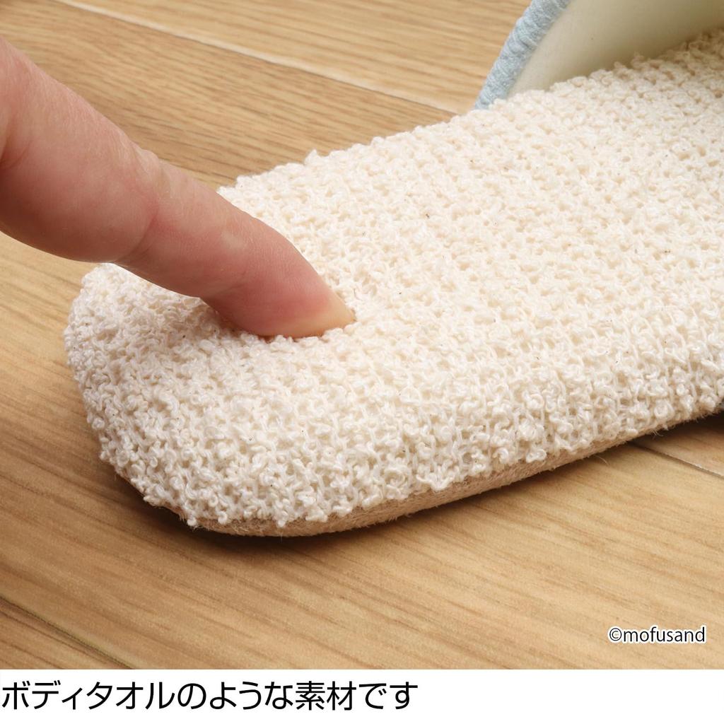 Mofusand Soft Shoes Cat and Clownfish Cat Embroidered Slippers/Room [Shark Appliqué] (Blue (Shark Cat))