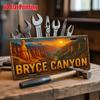 HD Aluminum Print Vintage Bryce Canyon National Park Sunset Hoodoo Landscape License Plate Style Wall Art High Definition Bend