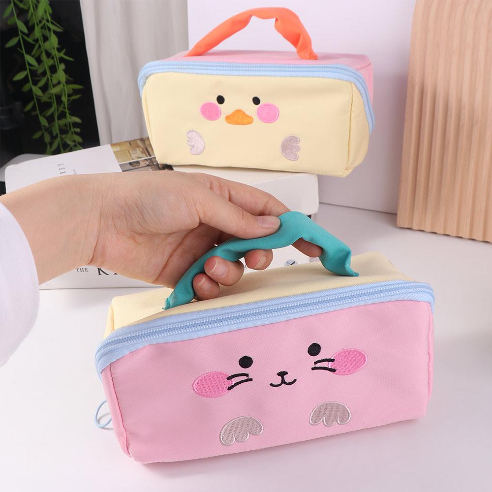 Duck Rabbit Dinosaur Korean Pencil Bag Large Capacity Stationery Storage Bag  Office Supplies