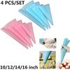 4Pcs Reusable Silicone Icing Piping Cream Pastry Bag Nozzle DIY Cake Baking Tool