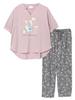 Sleeve Plus Loose Cute Peter Front Print Tunic Pants Authentic Cotton Absorbent Grassland [repose Time] Women's 5/8 Loungewear, Sizes, Fit, Rabbit™ &