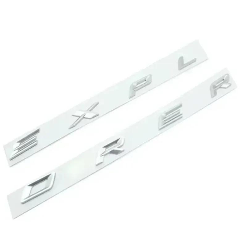 swpzb8 3D ABS Chrome Black Letters Explorer Logo Car Front Hood Emblem Bonnet Badge Sticker For Explorer 2011-2021