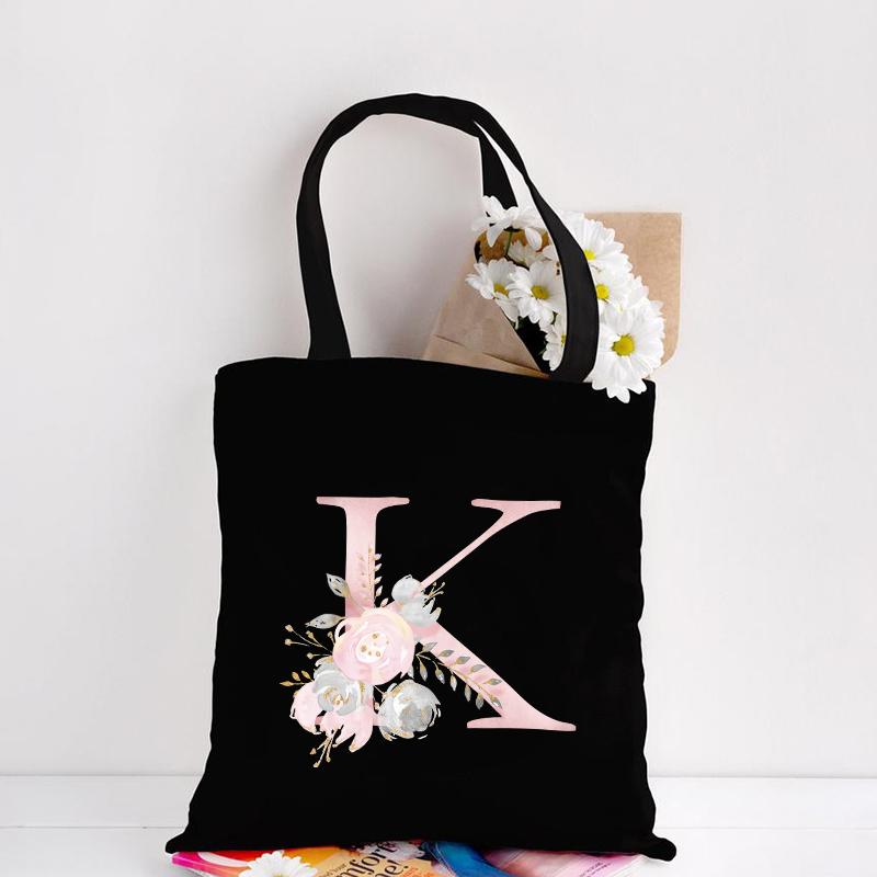Холщовая большая сумка с цветочным узором с буквами, шопинг, путешествия, женские эко многоразовые сумки через плечо