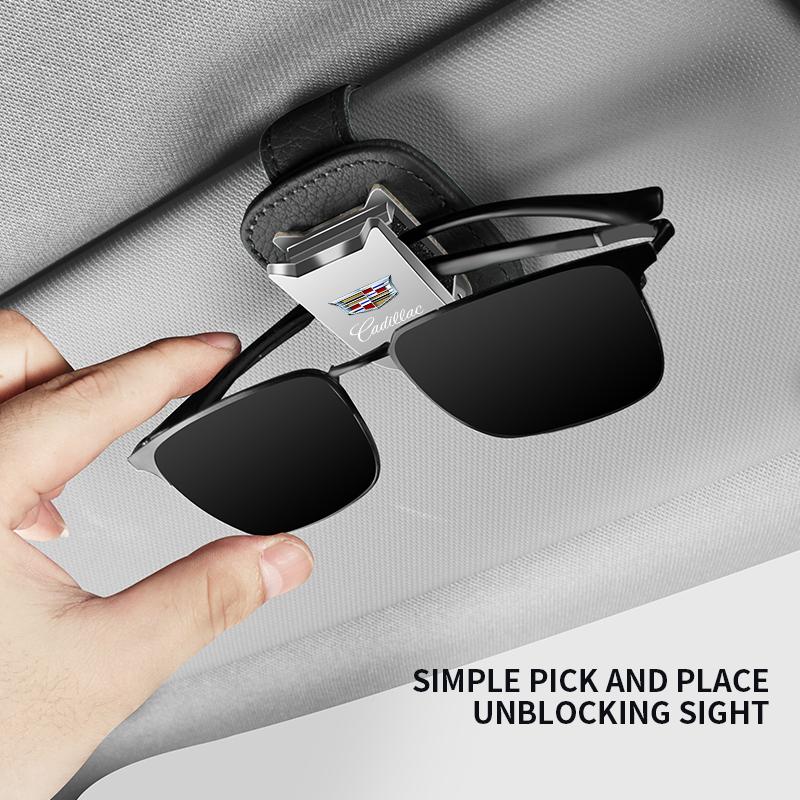 Car Glasses Clip Metal Auto Sun Visor Eyeglass Holder For Cadillac Emblem ESCALADE ATS BLS CT4 CT6 SRX STS XT4 XT5 SLR XT6 XTS