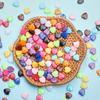 Hanmade DIY Accessories Loose Beads Candy Color 150pcs Handmade Supplies Flat Heart Beads Crafted For Jewelry Making Acrylic
