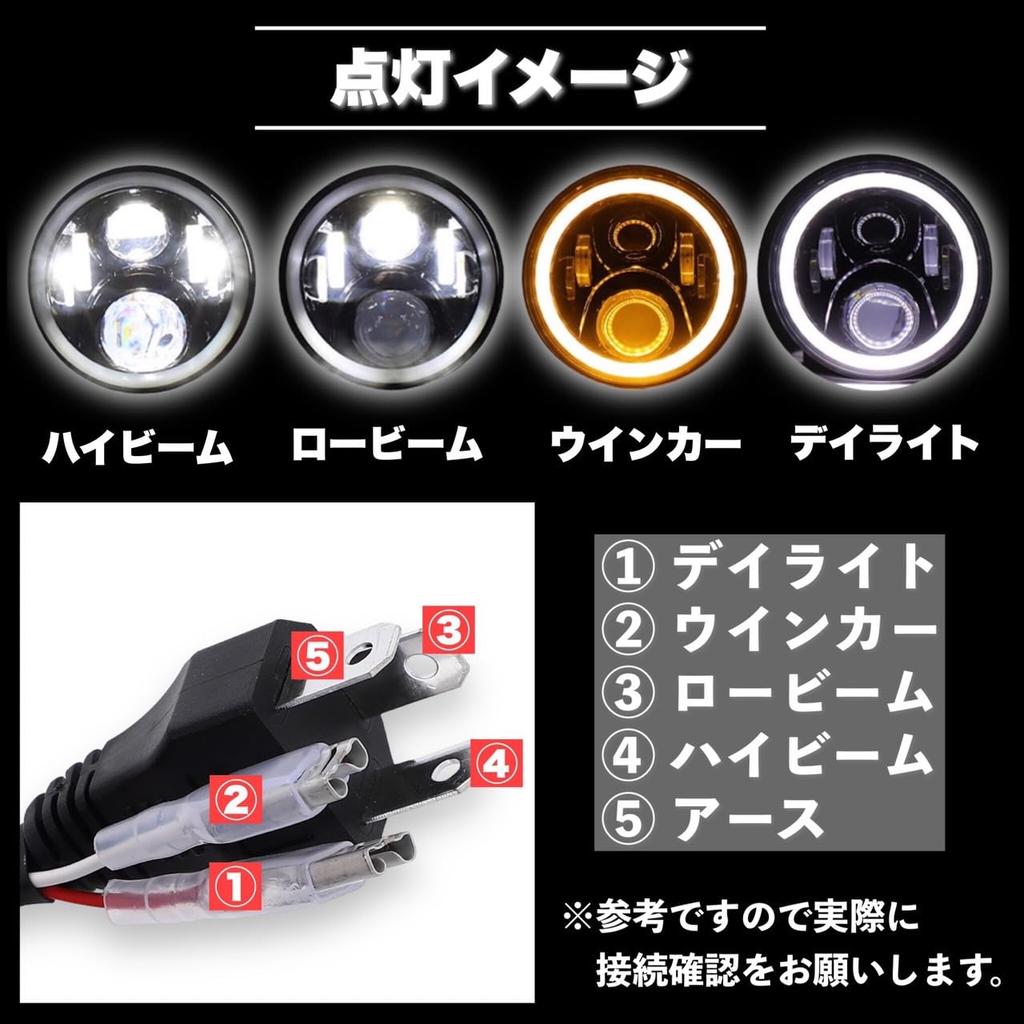 Kanoan LED Headlight with Squid Rings for Compatible with Genuine Daytime Running Projector Turn and Ring Universal Custom Parts 7-inch Wrangler,