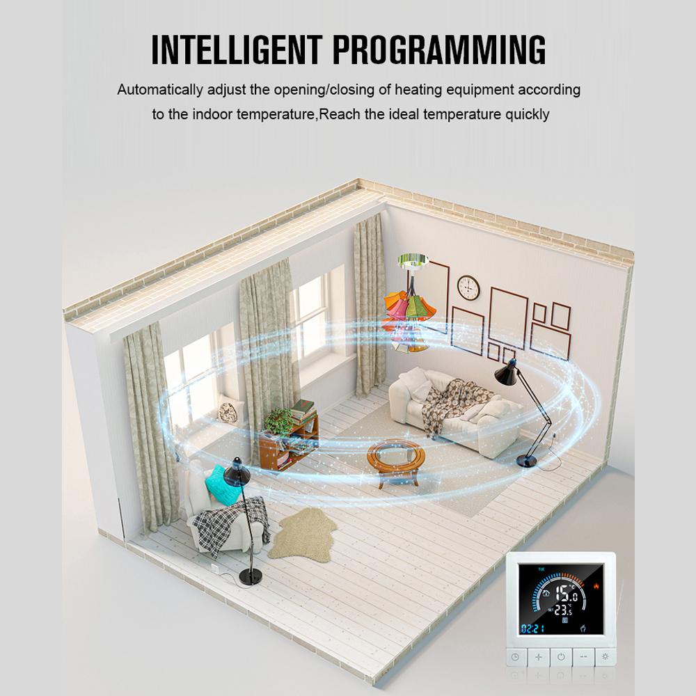 Программируемый цифровой термостат с блокировкой от детей, ЖК-дисплей, датчик NTC, электрический подогрев, теплый пол