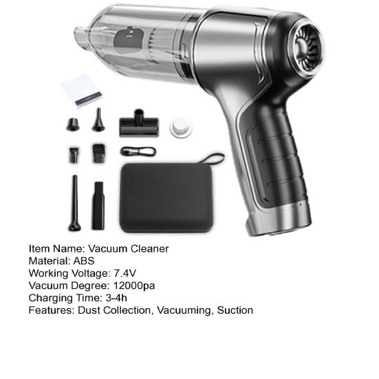 Беспроводной автомобильный пылесос 12000PA ручной пылесос портативный перезаряжаемый складной автомобильный пылесос и воздух