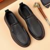 Fashion Men's Classic Loafers Brown Cowhide Business Leather Shoes Footwear Office Man Walking Shoes Wedding Party Dress Shoes Moccasins