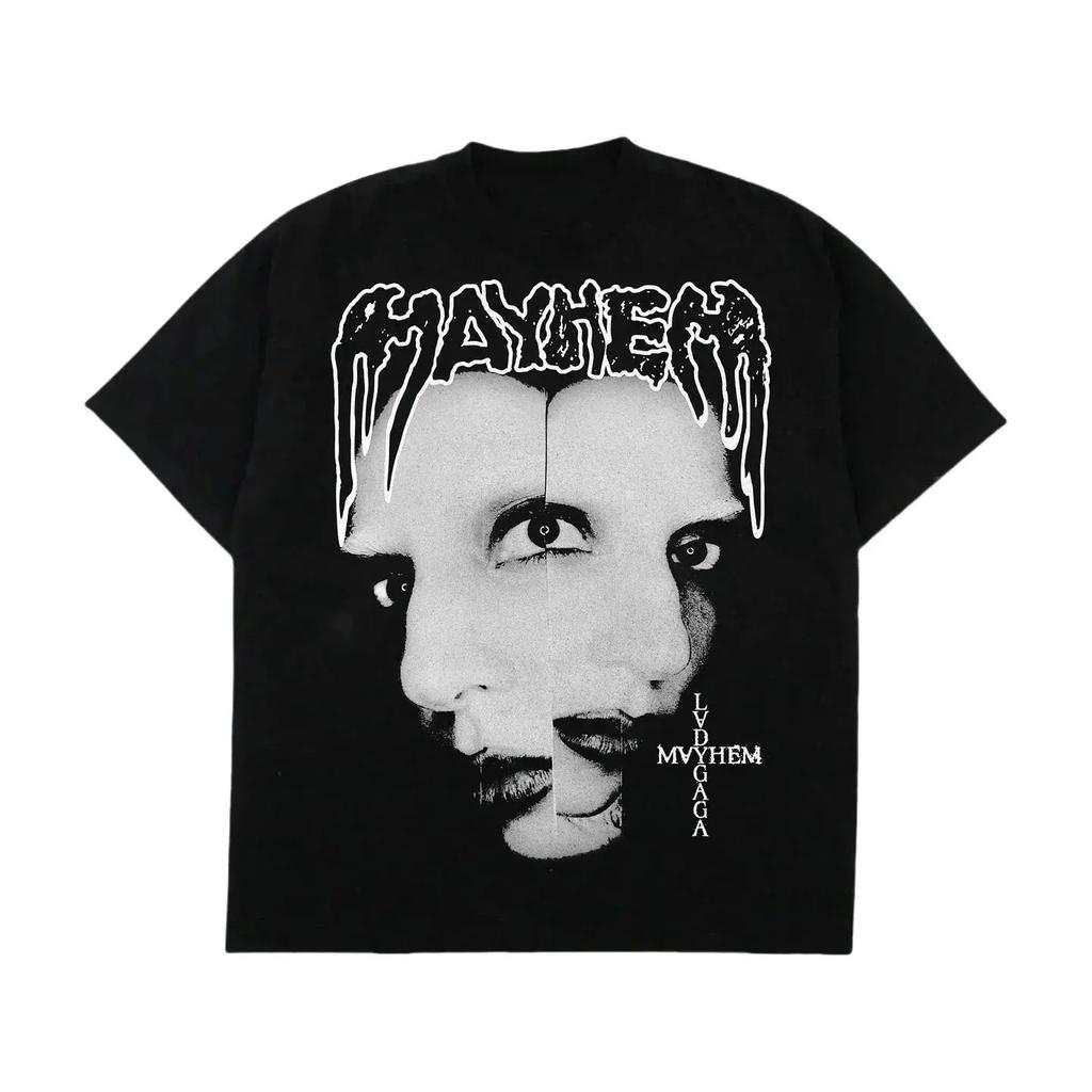 Summer Trendy Men's T-shirt Lady Gaga Casual Cotton Tees Retro Lady Gaga Short Sleeve Tee Unisex Summer Y2k Tops Men's Clothing