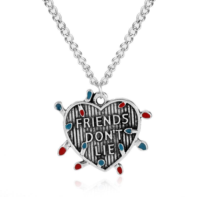 Movie Jewley "Friends Don't Lie" Run Lamp Star Choker Pendant Necklace enamel Charms fashion jewelry