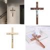 Handcrafted Wood And Alloy Jesus Cross Wall Hanging For Church Altar Decor And Spiritual Space Enhancement