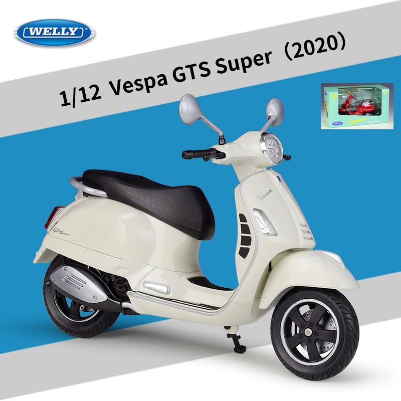 Welly 1/12 2020 Vespa GTS Super Сплав Досуг Модель Мотоцикла Металл Уличные Дорожные Мотоциклы Модель Симуляция Детская Игрушка Подарок
