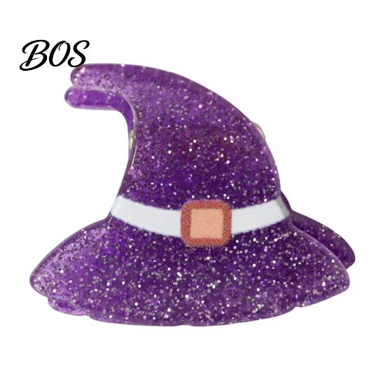 Unique Hair Clips for Theme Photos Halloween Cartoon Women Girls, Acrylic Glitter Pumpkin/Ghost/Bat/Cat Barrettes Accessories, Cute Decorative