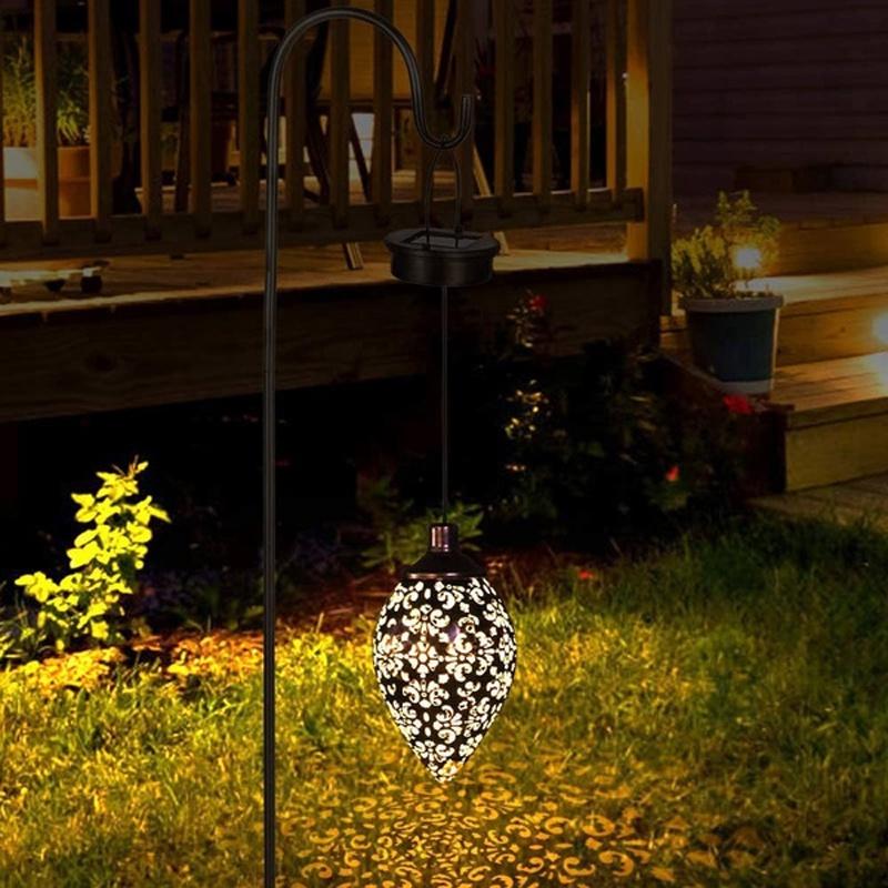 Solar Garden Light LED Garden Lamp Outdoor Rainproof Solar Water Drop Rugby Chandelier Garden Lawn Terrace Decoration
