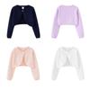 Kids Girls Long Sleeve Cardigan Knitted Shrug Cropped Shawls Sweaters Tops