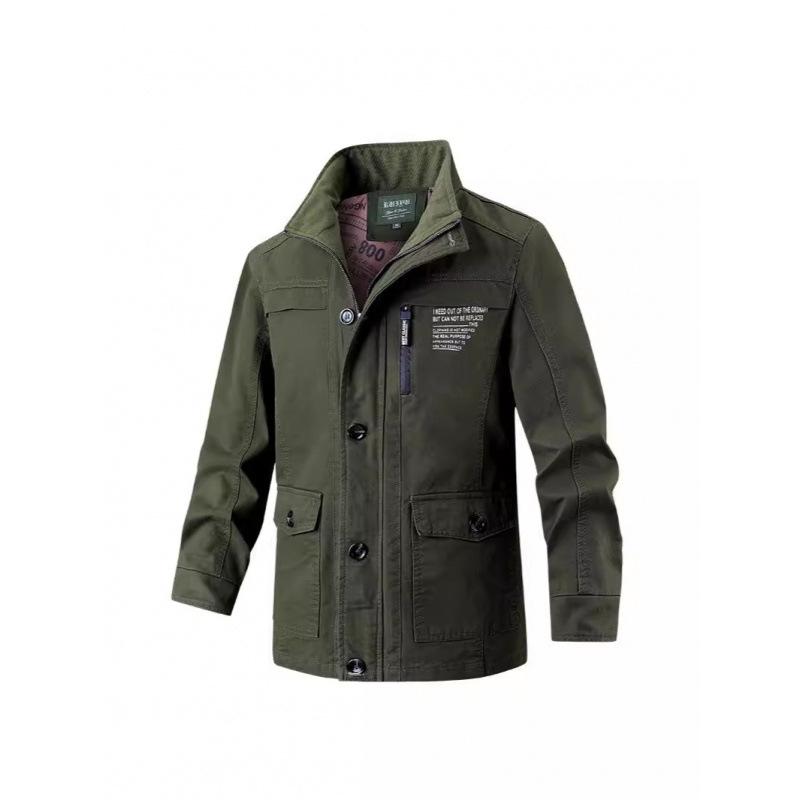 Куртка мужская весенне-осенняя куртка повседневная спортивная тренчкот с лацканами корейская версия модная многокарманная куртка из чистого хлопка