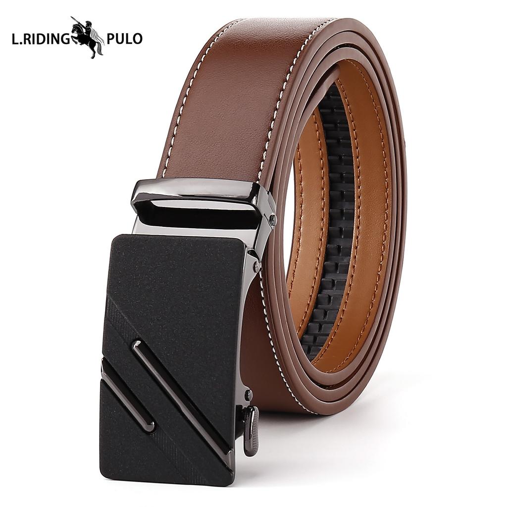 Business Alloy Automatic Buckle Fashion Men's Genuine Leather Belt High-end Simple Belt
