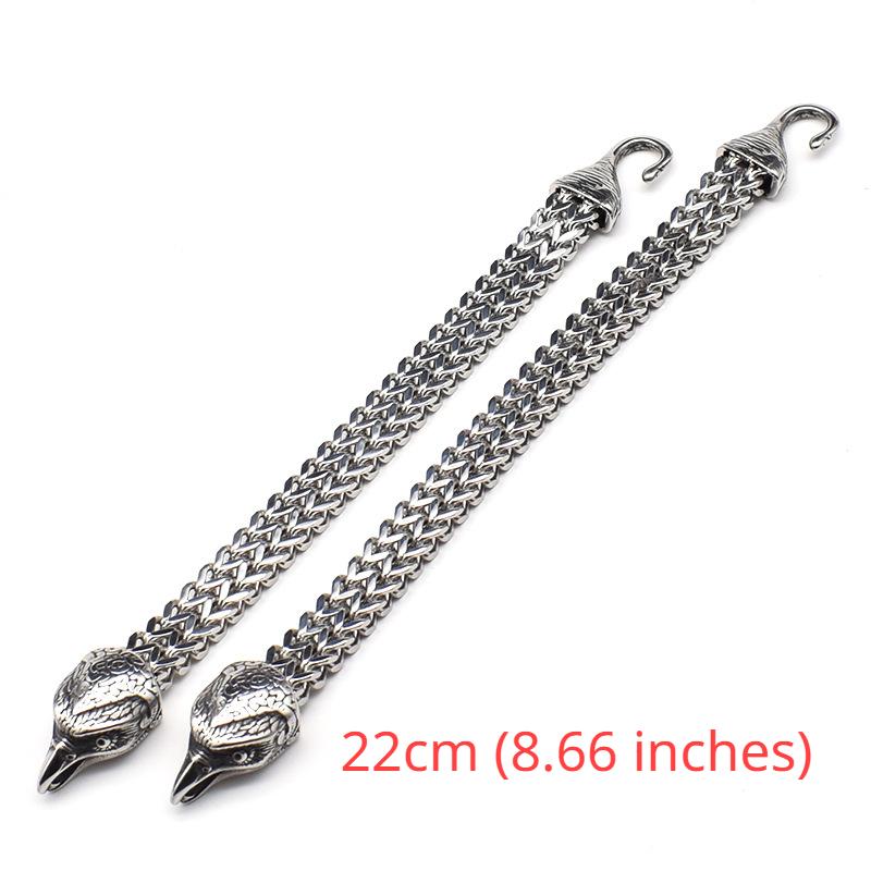 Новый браслет викингов, индивидуальный браслет в стиле ретро с головой птицы, мужской двухрядный браслет из нержавеющей стали