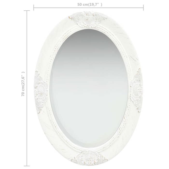 VidaXL Wall Mirror Baroque Style 50x70 Cm White 320352