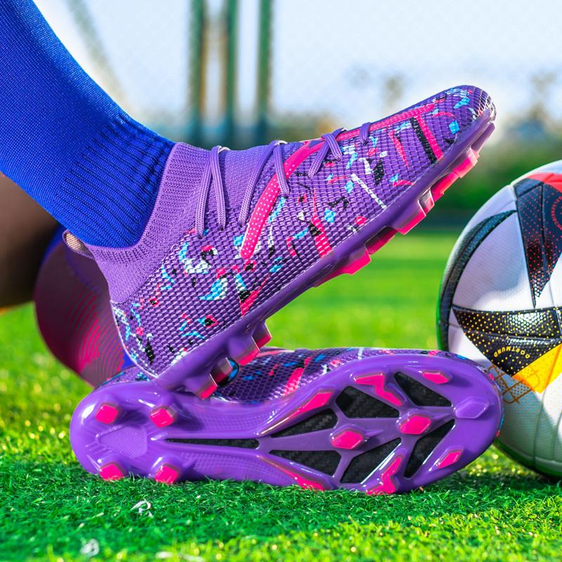 Мужские футбольные бутсы с длинными шипами и высокой лодыжкой, футбольные бутсы FG, уличные бутсы для травы, футбольные бутсы, тренировочные спортивные футбольные бутсы