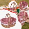 Picnic Basket with Lid Lightweight Handwoven Storage Basket Handmade Woven Basket Storage Bin for Park Chips Vegetables Fruits