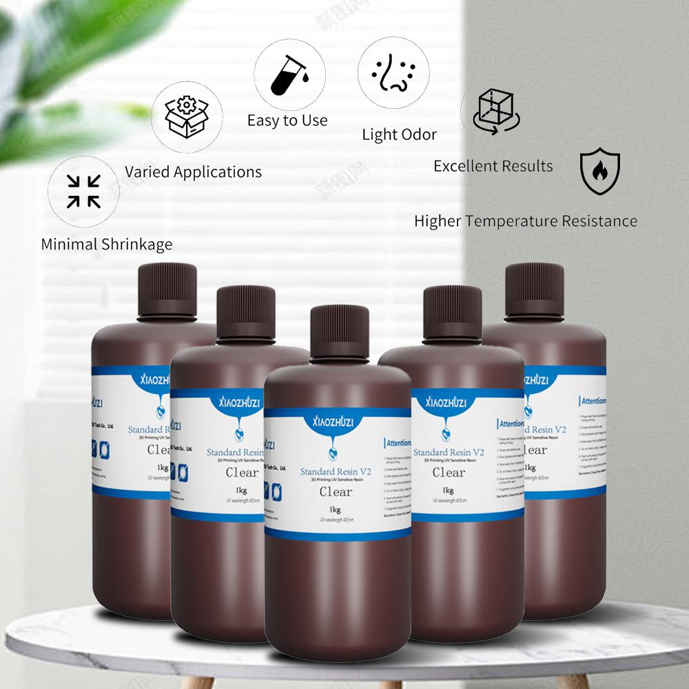 XIAOZHUZI-Light-Curing Standard V2 Rigid 3D Printing 405nm, Easy Molding, Low Odor, Suitable for Anycubic/Elegoo/Creality 3D